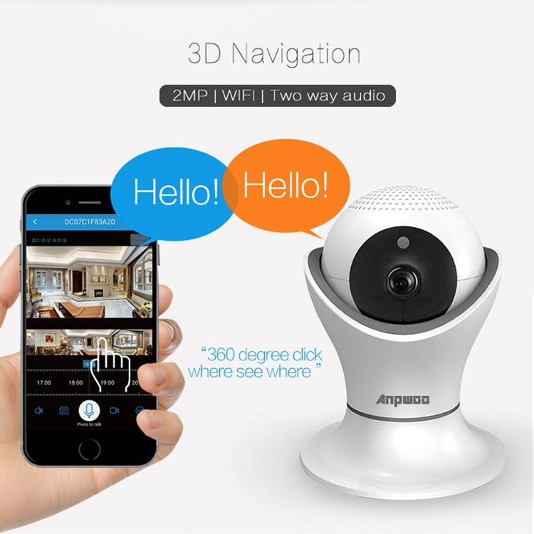 Anpwoo Hercules GM8135+SC2145 1080P HD WiFi IP Camera, Support Motion Detection & Infrared Night Vision & TF Card(Max 128GB), Hercules Anpwoo Hercules GM8135+SC2145 1080P HD WiFi IP Camera, Support Motion Detection & Infrared Night Vision & TF Card(Max 128GB), Hercules